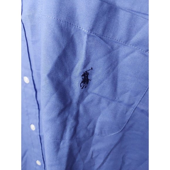 Polo Ralph Lauren 4XL XXXXL Shirt Cotton Button Up Blue Casual Short Sleeve Vtg - Picture 2 of 5